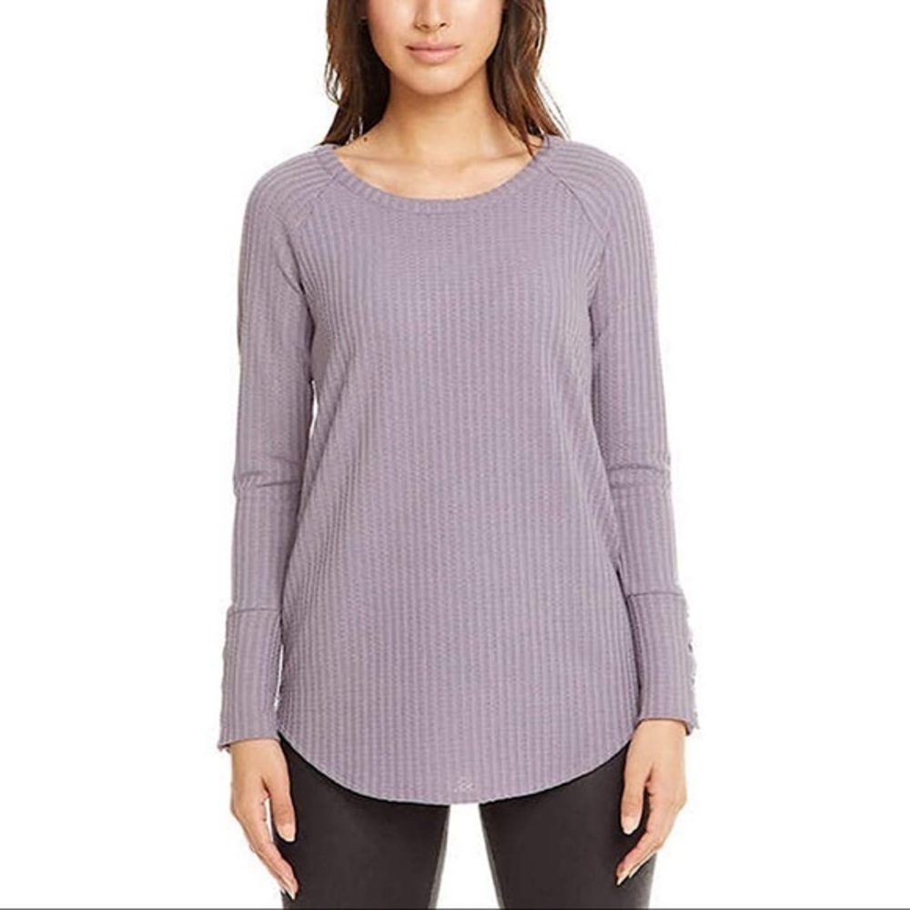 NWOT CHASER Long Sleeve Waffle Thermal Tunic Sweater M